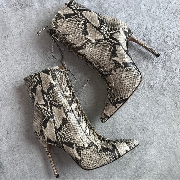 Stiletto Schutz Anaiya Snakeskin Print Leather Bootie Wholesape